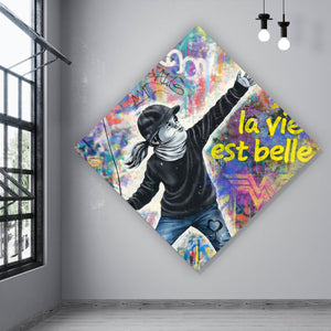 Spannrahmenbild La vie est belle Das Leben ist schön Raute