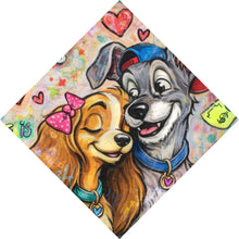 Lade das Bild in den Galerie-Viewer, Spannrahmenbild Liebevolles Hundepaar Graffiti mit Spruch Raute
