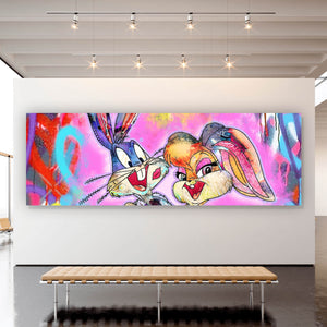 Acrylglasbild Liebevolles Pop Art Paar Panorama