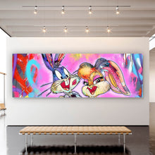 Lade das Bild in den Galerie-Viewer, Spannrahmenbild Liebevolles Pop Art Paar Panorama
