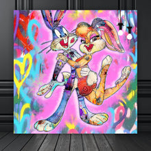 Lade das Bild in den Galerie-Viewer, Aluminiumbild gebürstet Liebevolles Pop Art Paar Quadrat
