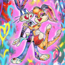 Lade das Bild in den Galerie-Viewer, Aluminiumbild Liebevolles Pop Art Paar Quadrat
