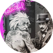 Lade das Bild in den Galerie-Viewer, Aluminiumbild gebürstet Life Beautiful Retro Tattoo Kreis
