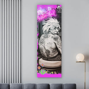 Spannrahmenbild Life Beautiful Retro Tattoo Panorama Hoch