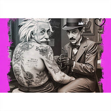 Lade das Bild in den Galerie-Viewer, Aluminiumbild gebürstet Life Beautiful Retro Tattoo Querformat
