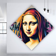 Lade das Bild in den Galerie-Viewer, Leinwandbild Lisa im modernen Graffiti Still Pop Art Raute
