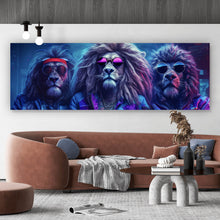 Lade das Bild in den Galerie-Viewer, Acrylglasbild Löwen Trio Cool Digital Art Panorama
