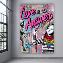 Lade das Bild in den Galerie-Viewer, Aluminiumbild Love is the Answer Kindergraffiti Hochformat
