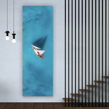 Lade das Bild in den Galerie-Viewer, Acrylglasbild Luftaufnahme eines Segelbootes im Meer Panorama Hoch
