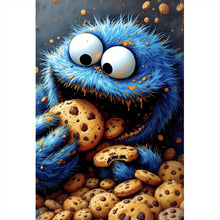 Lade das Bild in den Galerie-Viewer, Aluminiumbild Lustige Figur isst Kekse Hochformat
