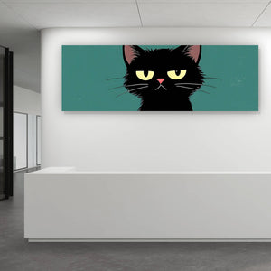 Leinwandbild Lustige Katze mit Toilettenpapier Panorama