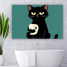 Lade das Bild in den Galerie-Viewer, Acrylglasbild Lustige Katze mit Toilettenpapier Querformat
