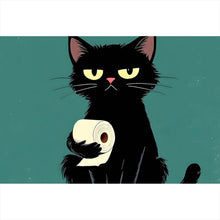 Lade das Bild in den Galerie-Viewer, Poster Lustige Katze mit Toilettenpapier Querformat
