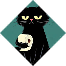 Lade das Bild in den Galerie-Viewer, Aluminiumbild Lustige Katze mit Toilettenpapier Raute
