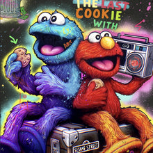 Lade das Bild in den Galerie-Viewer, Spannrahmenbild Lustige Monster vor galaktischem Hintergrund Street Art Quadrat
