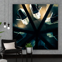 Lade das Bild in den Galerie-Viewer, Leinwandbild Luxuriöse Sportwagen aus Vogelperspektive Quadrat
