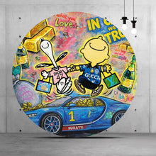 Lade das Bild in den Galerie-Viewer, Aluminiumbild gebürstet Luxuriöses Pop Art Kreis

