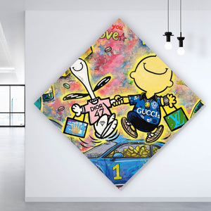 Aluminiumbild Luxuriöses Pop Art Raute