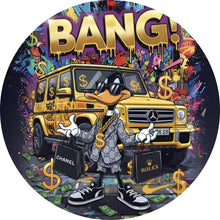 Lade das Bild in den Galerie-Viewer, Aluminiumbild gebürstet Luxus Ente mit Auto und Geld Kreis
