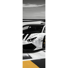 Lade das Bild in den Galerie-Viewer, Leinwandbild Luxus Sportwagen auf der Rennbahn Panorama Hoch
