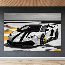 Lade das Bild in den Galerie-Viewer, Poster Luxus Sportwagen auf der Rennbahn Querformat
