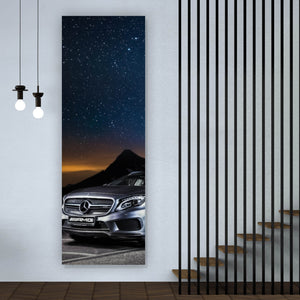 Poster Luxusauto unter Sternenhimmel Panorama Hoch