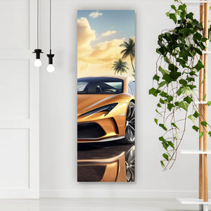 Acrylglasbild Luxuswagen vor exotischer Kulisse Panorama Hoch