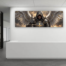 Lade das Bild in den Galerie-Viewer, Poster Mächtiger Engelkrieger mit Schwert Panorama
