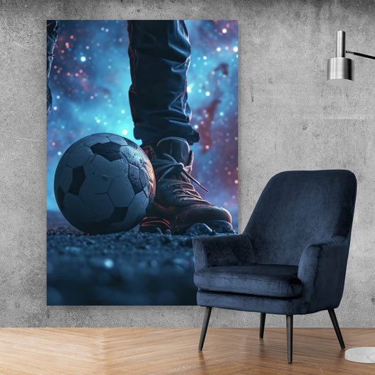 Poster Magische Aufnahme eines Fußballs Hochformat