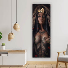Lade das Bild in den Galerie-Viewer, Poster Majestätische Königin in gotischer Umgebung Panorama Hoch
