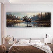 Lade das Bild in den Galerie-Viewer, Poster Majestätischer Elch im See Panorama
