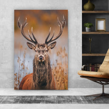 Lade das Bild in den Galerie-Viewer, Aluminiumbild Majestätischer Hirsch in der Natur Hochformat
