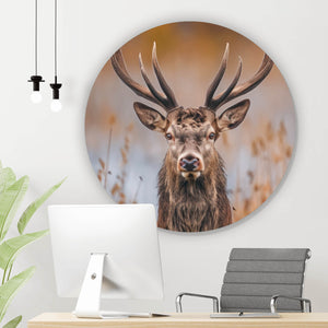 Aluminiumbild Majestätischer Hirsch in der Natur Kreis