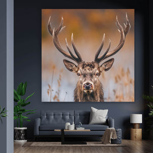 Leinwandbild Majestätischer Hirsch in der Natur Quadrat