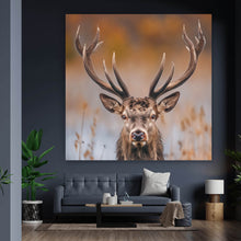 Lade das Bild in den Galerie-Viewer, Spannrahmenbild Majestätischer Hirsch in der Natur Quadrat
