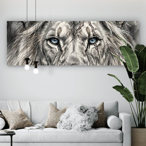Poster Majestätischer Löwe Stay Hungry Panorama