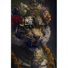 Lade das Bild in den Galerie-Viewer, Aluminiumbild gebürstet Majestätischer Tiger Hochformat
