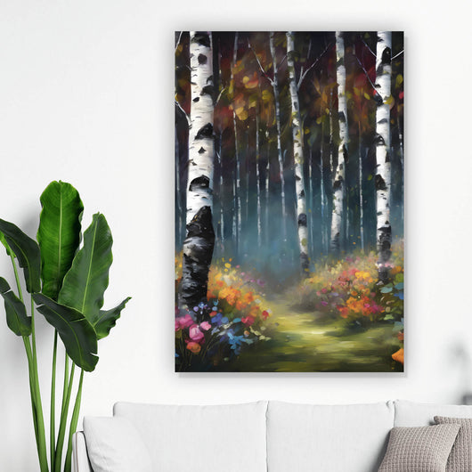 Acrylglasbild Malerischer Wald Abstrakt Hochformat