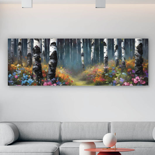 Spannrahmenbild Malerischer Wald Abstrakt Panorama