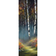 Lade das Bild in den Galerie-Viewer, Aluminiumbild gebürstet Malerischer Wald Abstrakt Panorama Hoch
