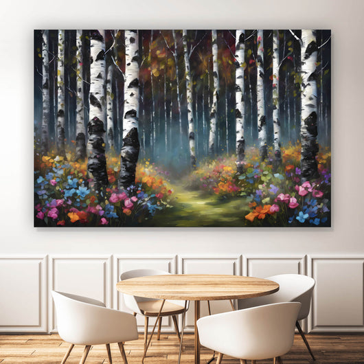 Spannrahmenbild Malerischer Wald Abstrakt Querformat