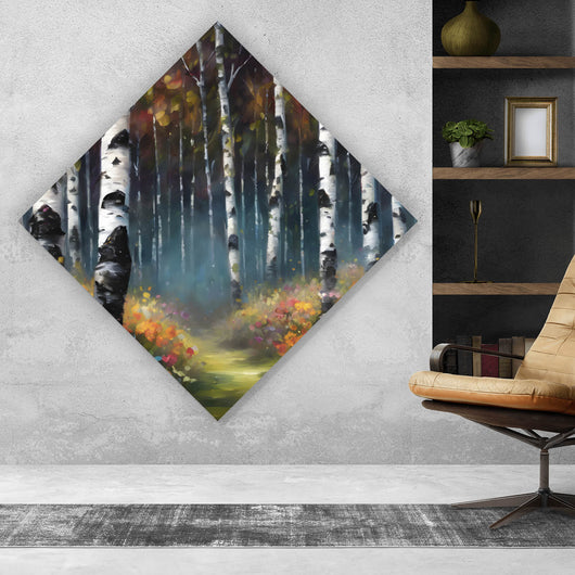 Acrylglasbild Malerischer Wald Abstrakt Raute