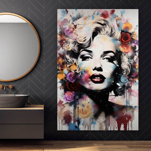 Aluminiumbild gebürstet Marilyn Abstrakt No.1 Hochformat