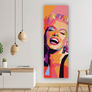 Poster Marylin in rasterartiger Textur Pop Art Panorama Hoch