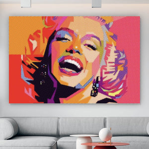 Spannrahmenbild Marylin in rasterartiger Textur Pop Art Querformat