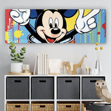 Lade das Bild in den Galerie-Viewer, Leinwandbild Micki in einer Suppendose Pop Art Panorama
