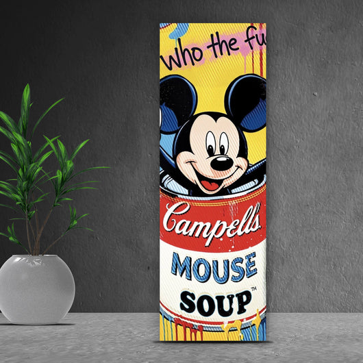 Acrylglasbild Micki in einer Suppendose Pop Art Panorama Hoch