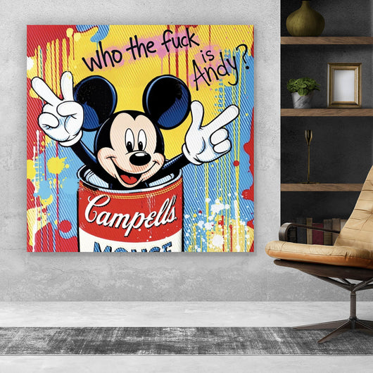 Leinwandbild Micki in einer Suppendose Pop Art Quadrat
