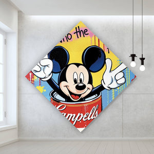 Leinwandbild Micki in einer Suppendose Pop Art Raute