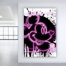 Lade das Bild in den Galerie-Viewer, Acrylglasbild Micki Portrait Schwarz mit Pink Pop Art Hochformat
